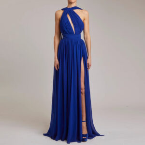 Elegant ladies going out dresses in blue