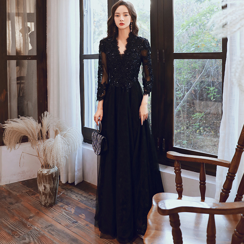 long sleeve evening dresses