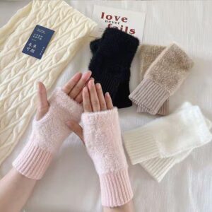 ski gloves womens half finger