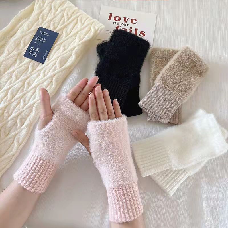 ski gloves womens half finger