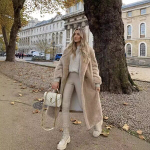 women's wool short coat front view