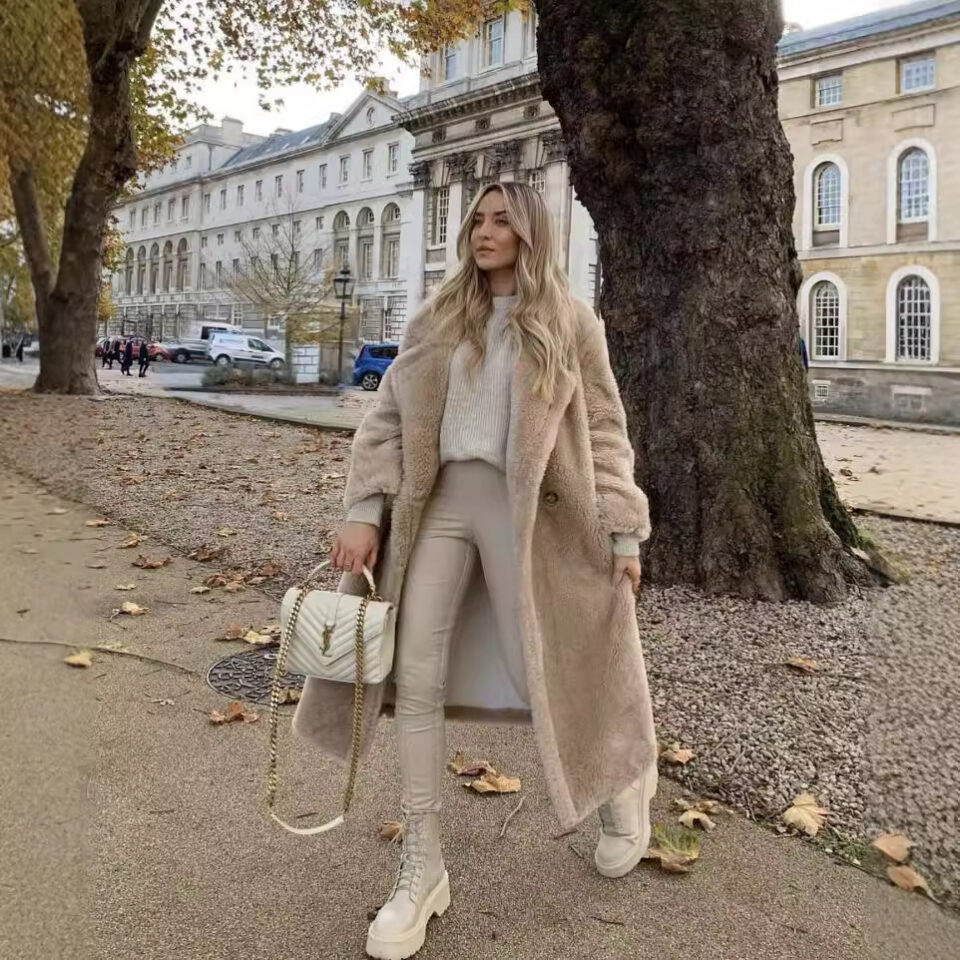 women's wool short coat front view