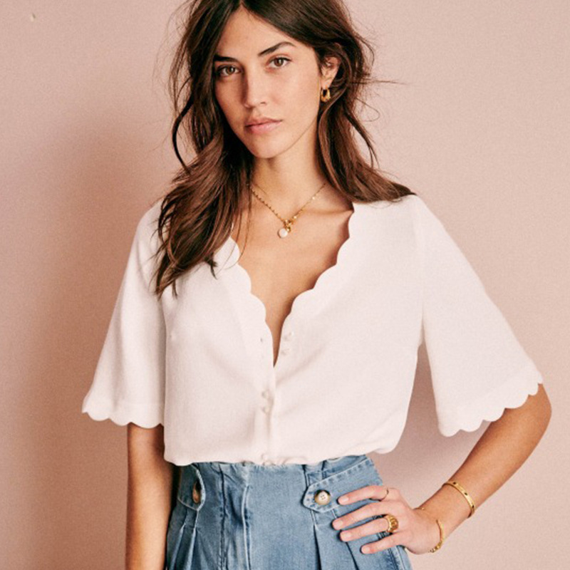 ladies short sleeve linen shirts
