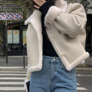 women's wool winter jacket in apricot