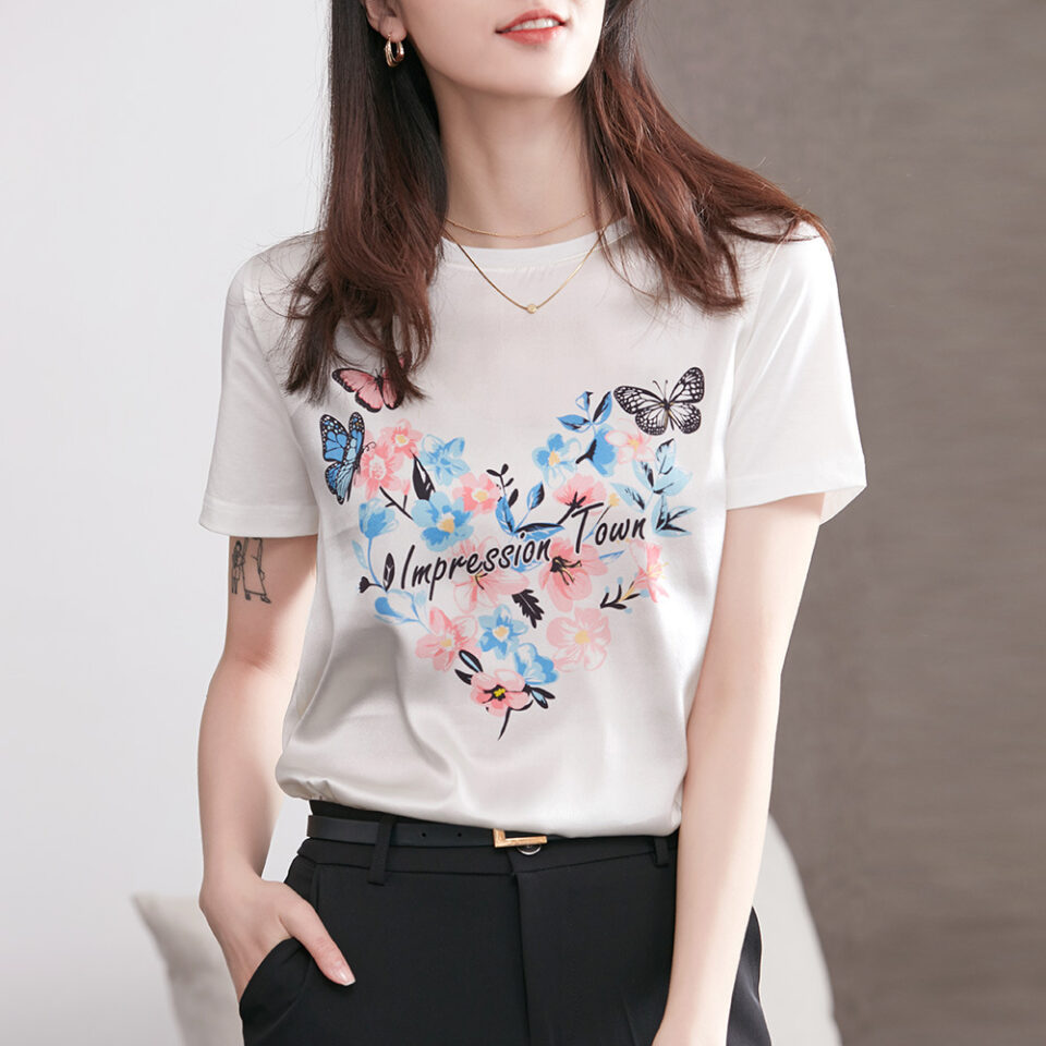 ladies white short sleeve tops