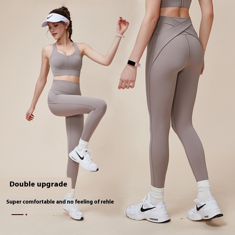 Close-up of fleece lined leggings with soft lining.