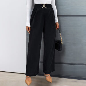 High Waisted Wide Leg Pants in Black