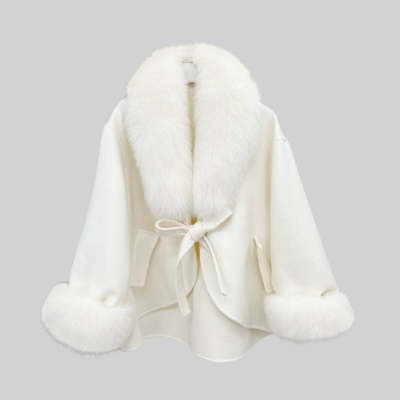 women's wool overcoat milky white