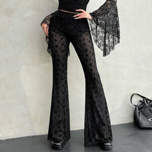 High Waisted Wide Leg Trouser Pants – Black Colour