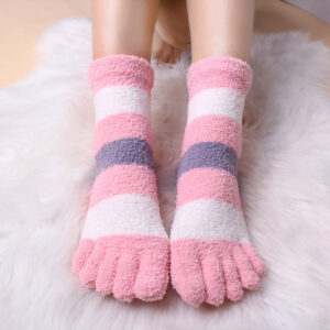 walking socks women in striped pink
