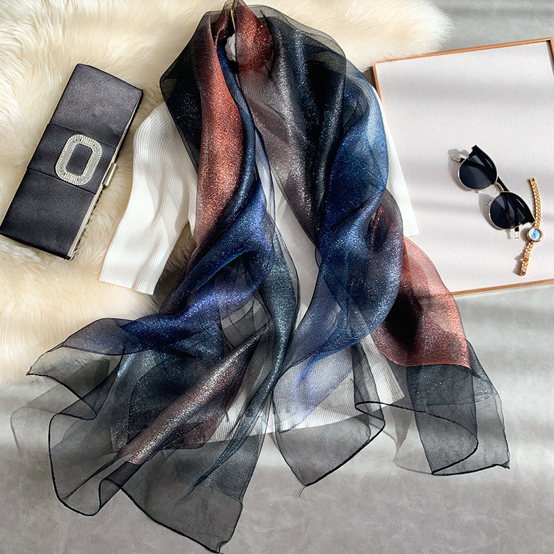 women scarves – blue purple organza