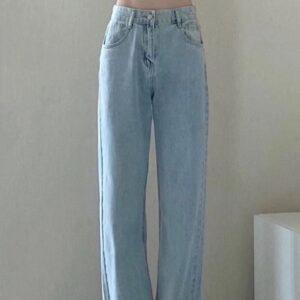 Straight leg jeans women – high waist loose fit