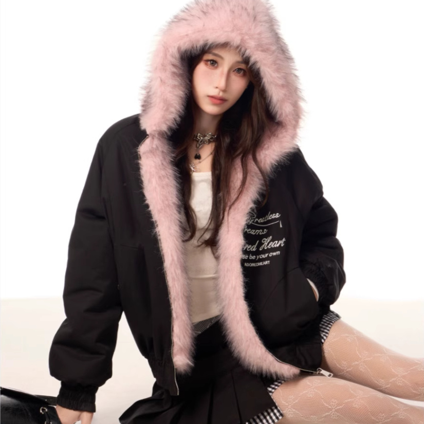 Burgundy Hoodie Women's Loose Fit