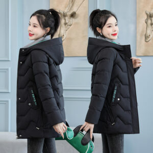 Padded jacket women's with hood black