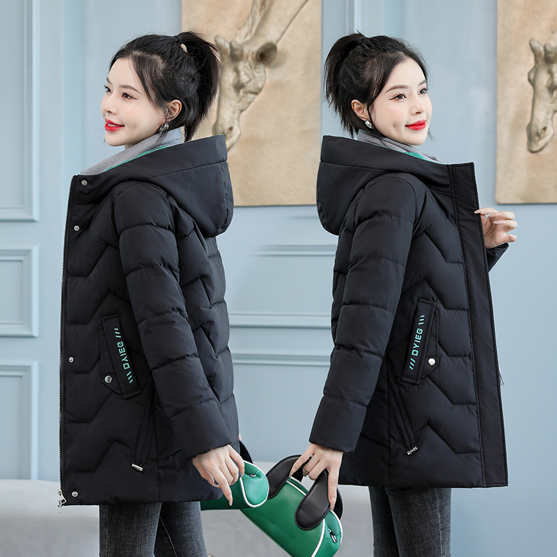 Padded jacket women's with hood black