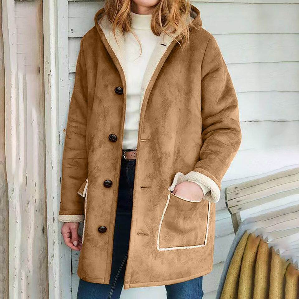 trench coat women's coat in grey suede