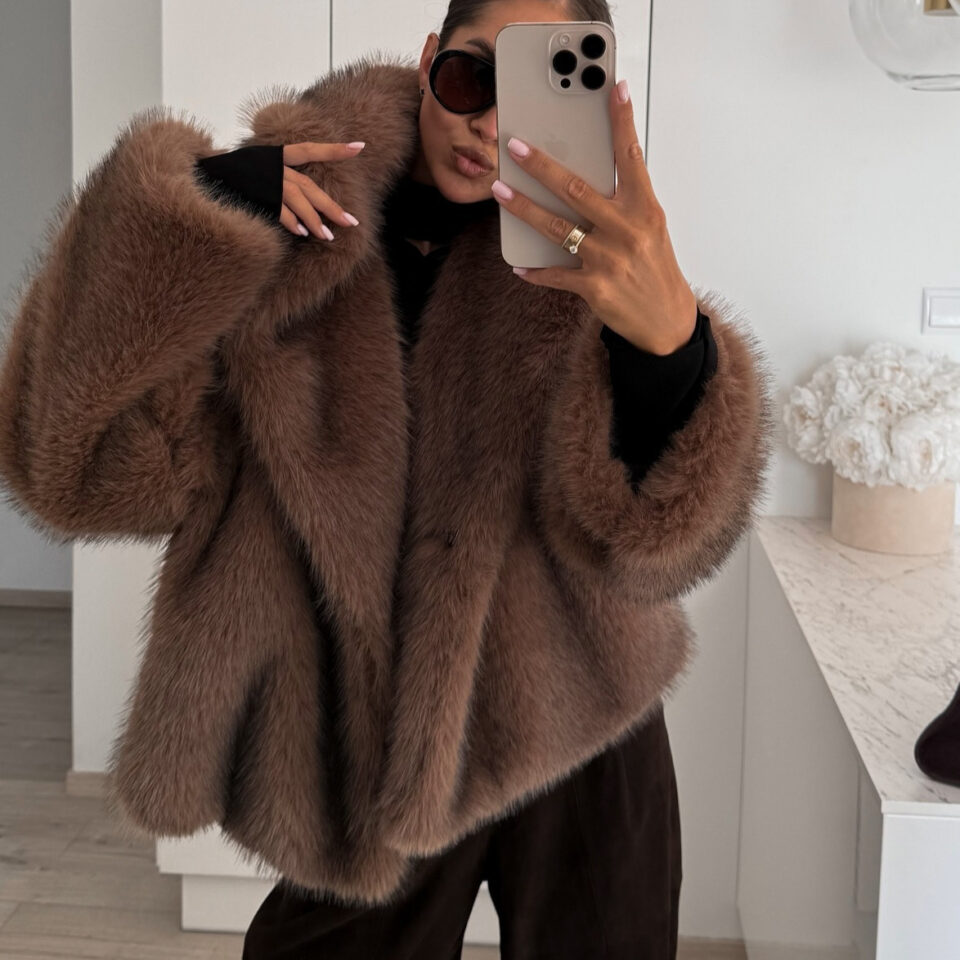 Women's Throw Over Jacket in Brown